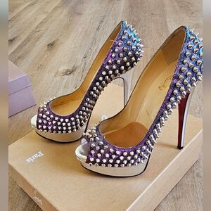 Christian Louboutin lady peep spikes 150mm heel size 37.5